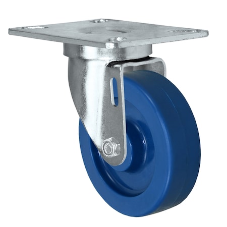 Casterhq 4" Solid Polyurethane Wheel, Swivel Caster, Plate Size: 3-1/8"x4-1 24CS414SPU83L-02